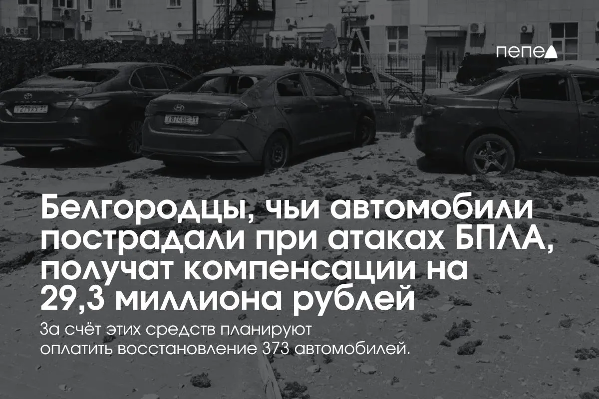 Власти Белгородской области перечислят 29,3 млн руб. владельцам 373 машин, повреждённых в результате обстрелов и атак беспилотников. Средняя выплата — 78,5 тыс. руб. на автомобиль; первые транши поступили 13 июля.