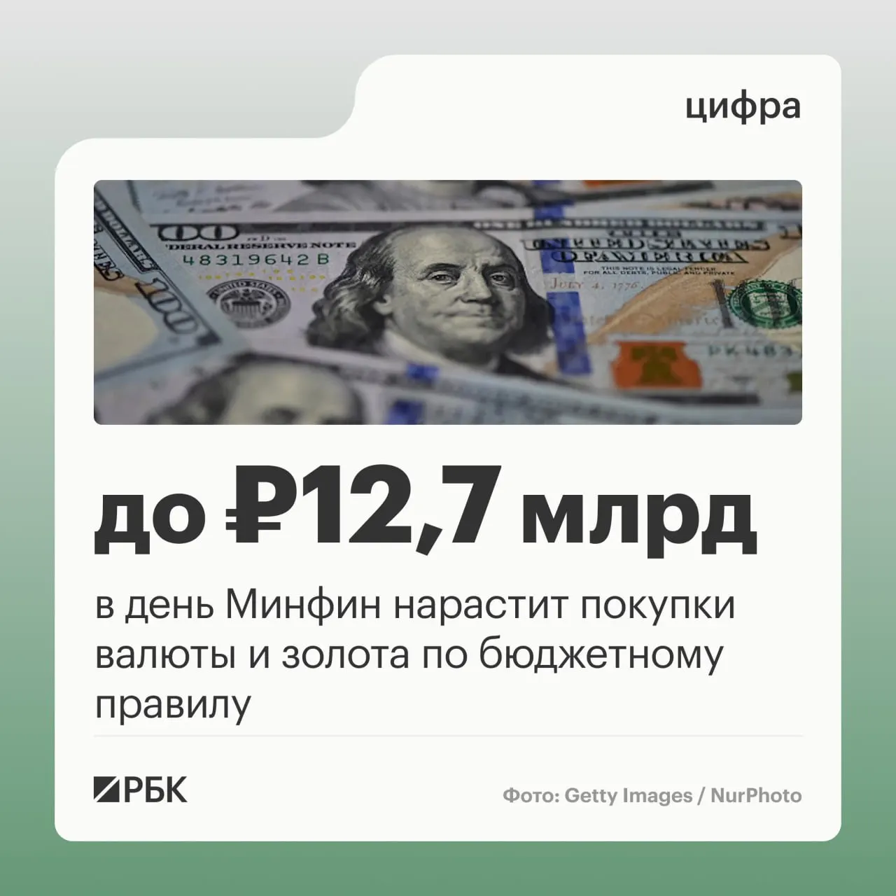 Минфин объявил о суточном объёме покупок валюты и золота по бюджетному правилу — 12,7 млрд рублей в сутки в октябре–начале ноября. Это в пять раз выше сентябрьского уровня и максимальный объём с ноября 2023 года. Также приводятся данные по нефтегазовым поступлениям: в октябре ожидаются 289,46 млрд рублей, а в сентябре отклонение от прогноза составило минус 10,04 млрд рублей.